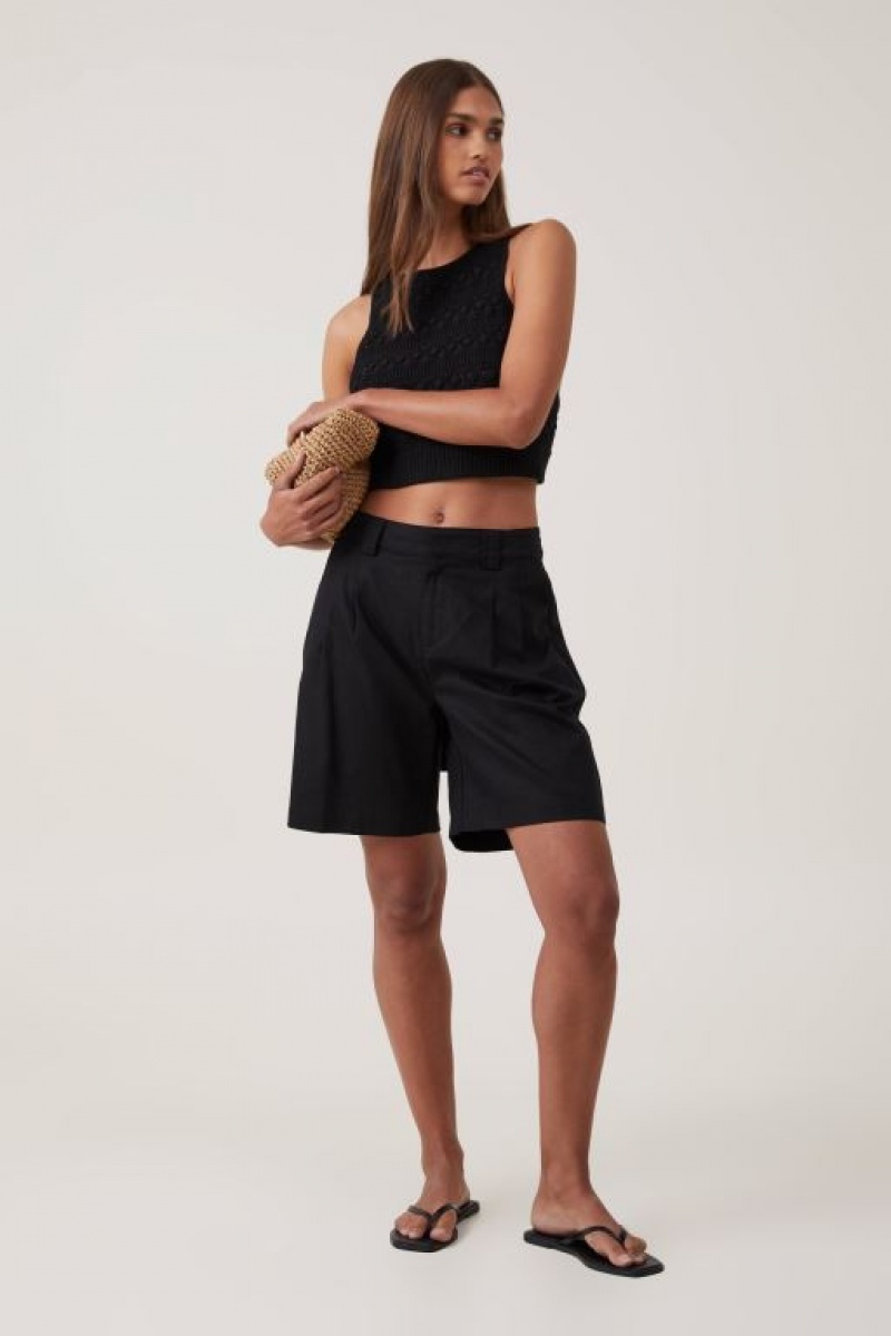 Cotton On Criss Cross Back Tank Women's Knitwear Black | 7buryeshYih