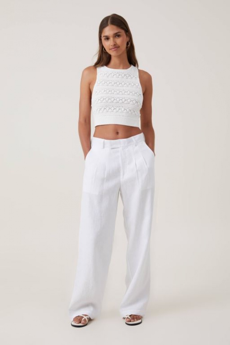 Cotton On Criss Cross Back Tank Women's Knitwear White | kGeoSLpWt69