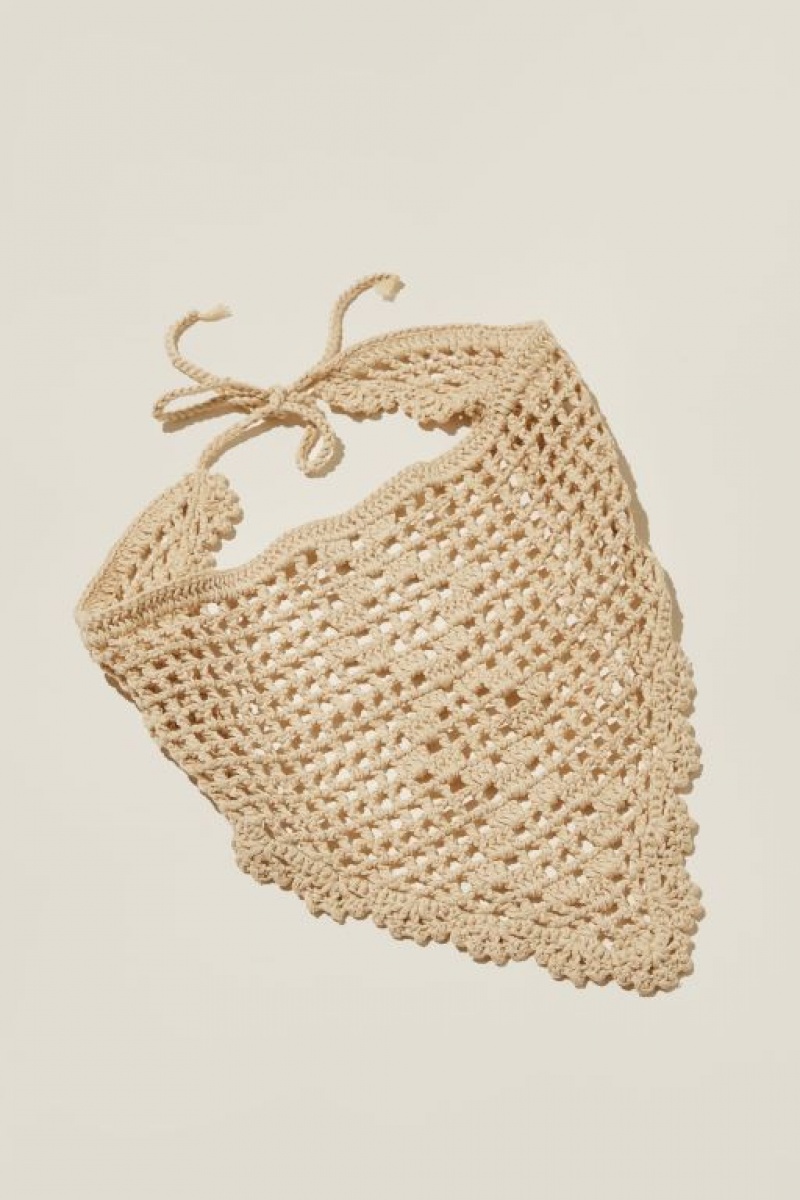 Cotton On Crochet Bandana Women's Hair Accessories Grey | YblpqOzRfns