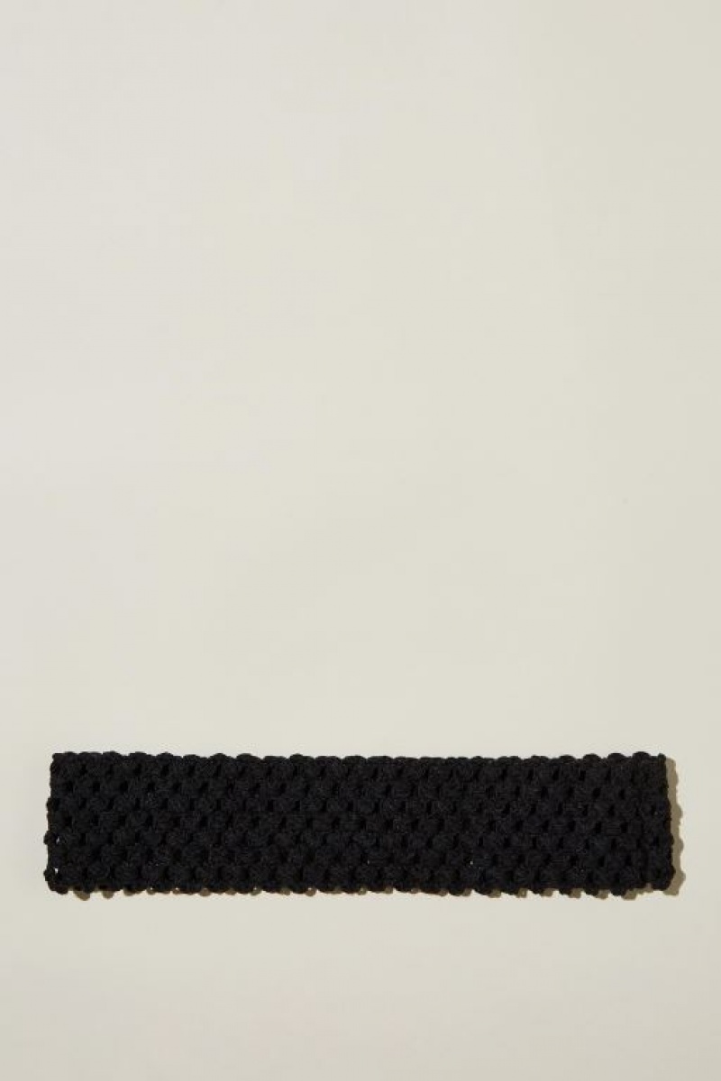 Cotton On Crochet Headband Women\'s Hair Accessories Black | YeCKuCkjXZN