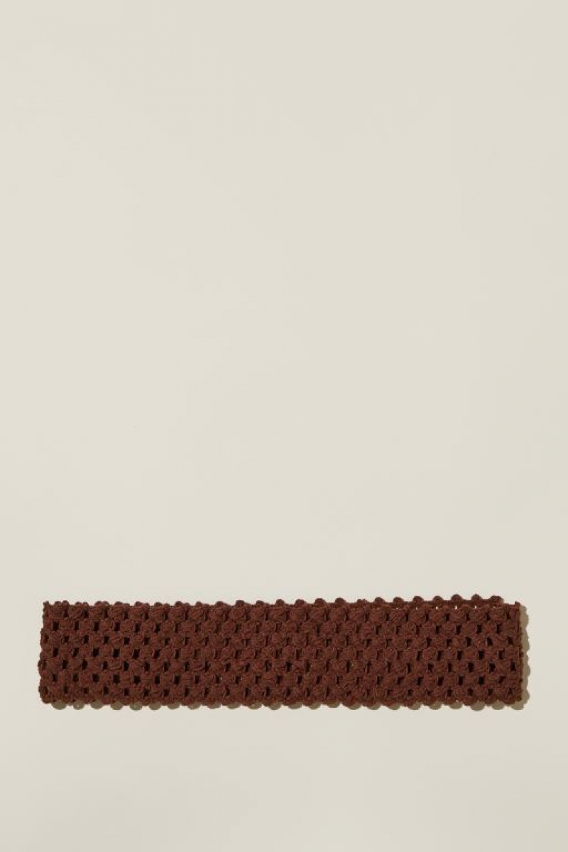 Cotton On Crochet Headband Women's Hair Accessories Brown | r8TtxqdvOBo
