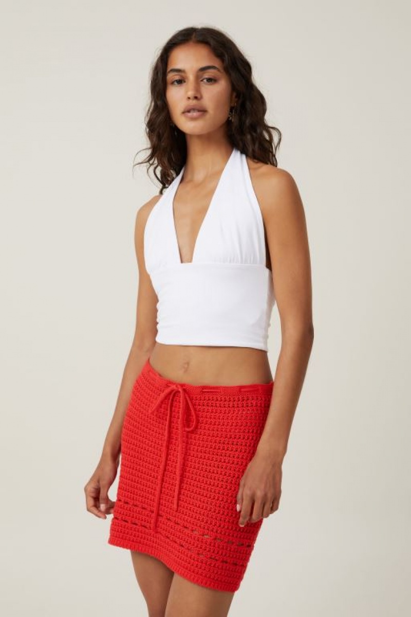 Cotton On Crochet Knit Mini Women\'s Skirt Red | qNlsJZjbGX1