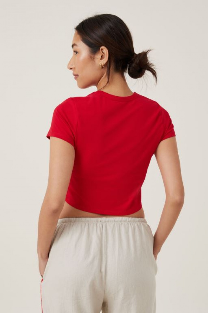 Cotton On Crop Fit Graphic Women's Graphic T-Shirts Red | ixyEkr499hS