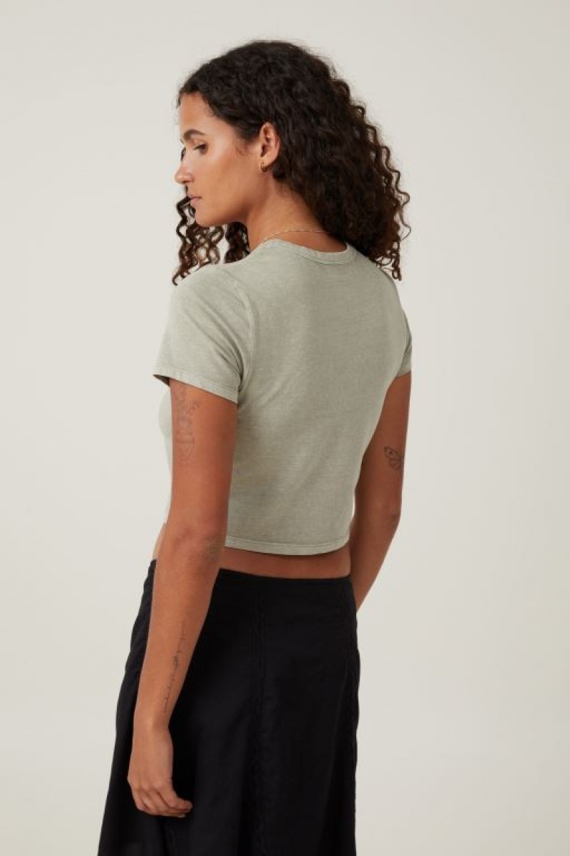 Cotton On Crop Fit Graphic Women's Graphic T-Shirts Olive | GoNK5kM5VuY