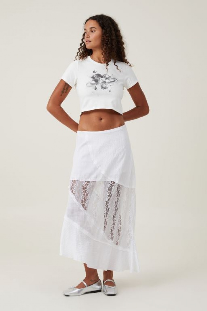 Cotton On Crop Fit Graphic Women's Graphic T-Shirts White | Y6ZKYY6puNf