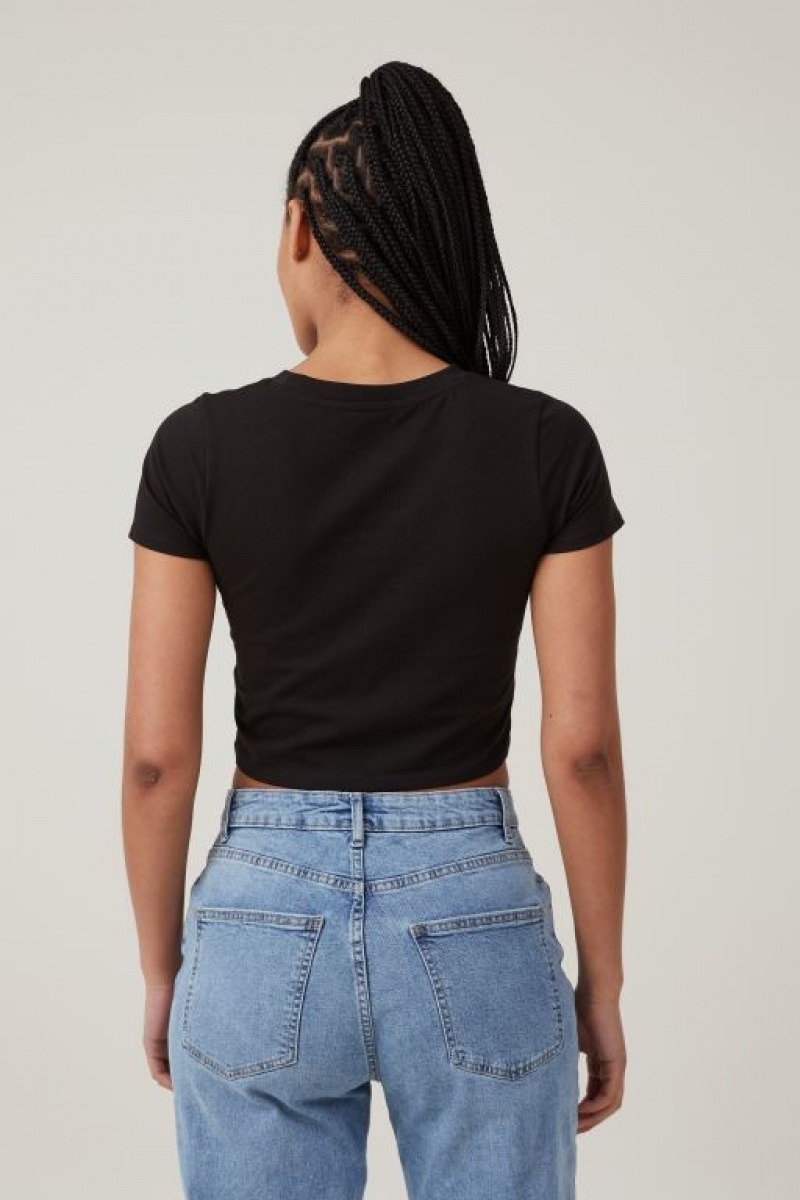 Cotton On Crop Fit Lcn Graphic Women's Graphic T-Shirts Black | nTwxNf1k0kh
