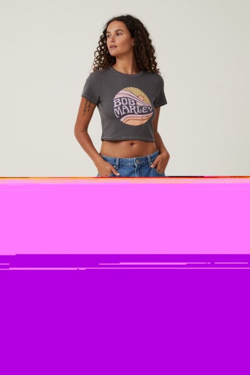 Cotton On Crop Fit Rib Graphic License Women's Graphic T-Shirts Lcn | mrIfOdFejWE