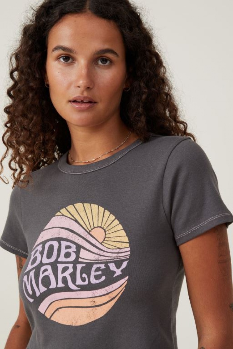 Cotton On Crop Fit Rib Graphic License Women's Graphic T-Shirts Lcn | mrIfOdFejWE