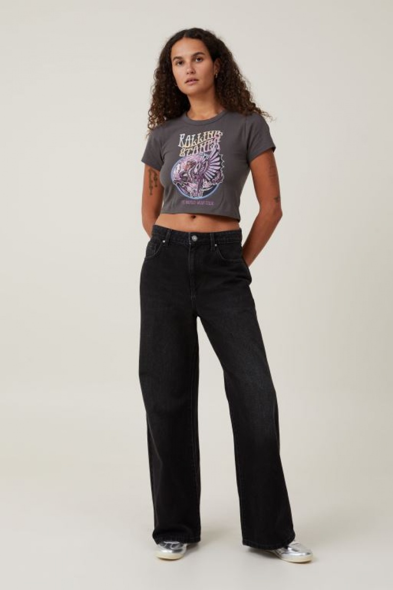 Cotton On Crop Fit Rolling Stones Women's Graphic T-Shirts Lcn | f6yqzZgg5aD