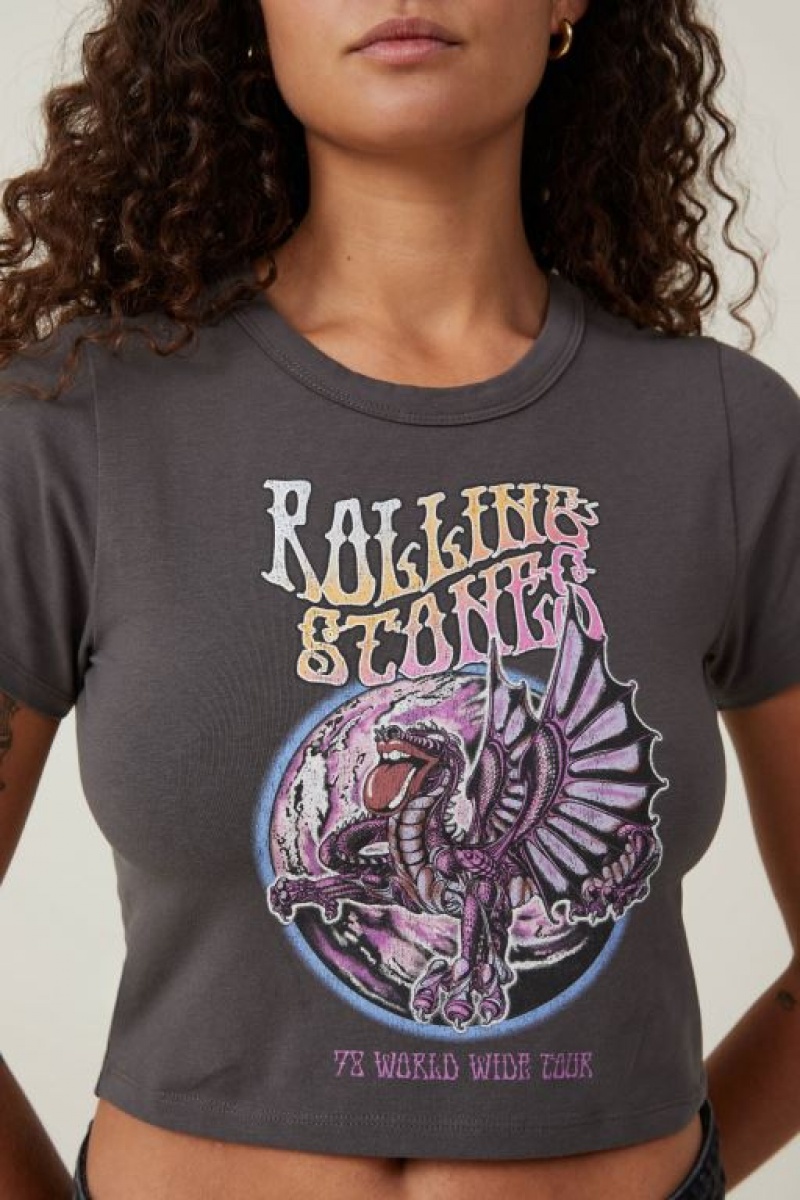 Cotton On Crop Fit Rolling Stones Women's Graphic T-Shirts Lcn | f6yqzZgg5aD