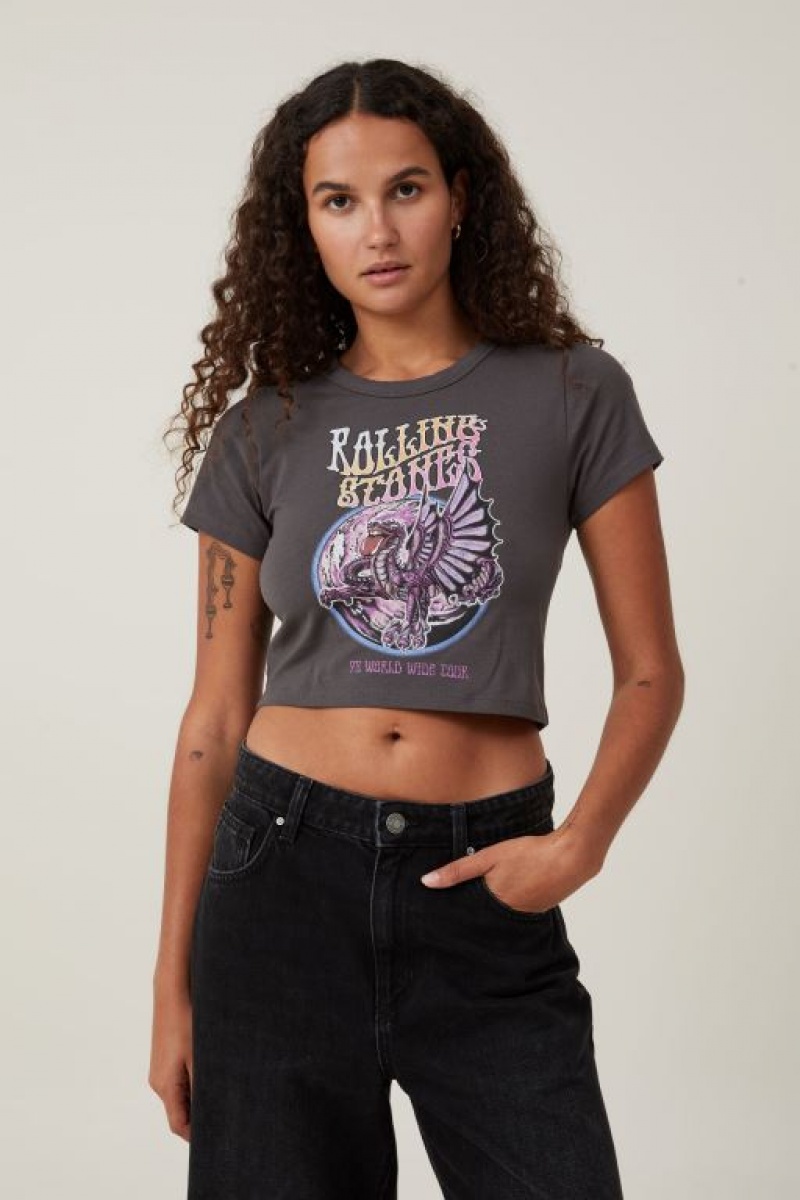 Cotton On Crop Fit Rolling Stones Women\'s Graphic T-Shirts Lcn | f6yqzZgg5aD