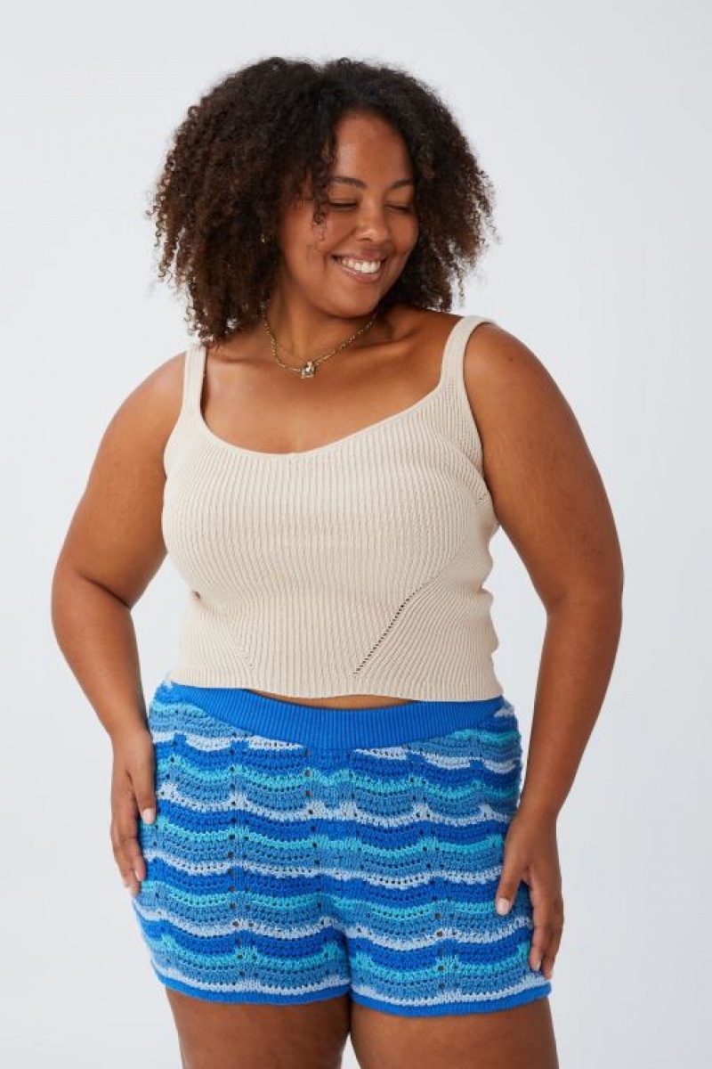 Cotton On Curve Crochet Women's Tanks Grey | mcci6NmZAc8