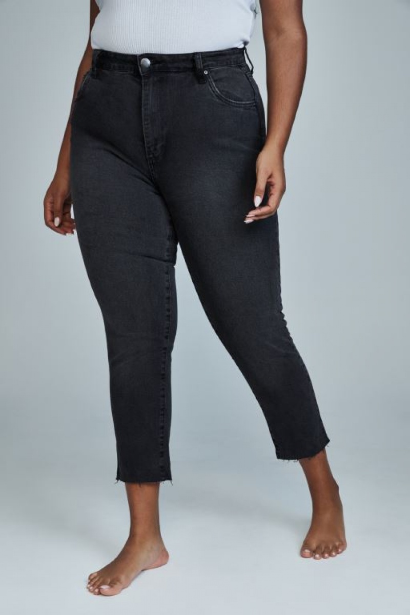Cotton On Curve Taylor Mom Women's Jeans Black | kfMaEDKejKb