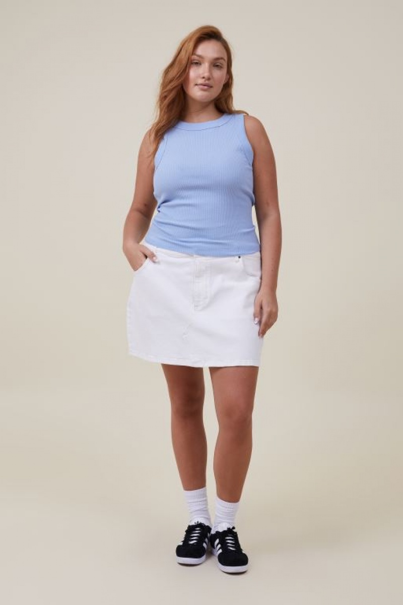 Cotton On Curve The 91 Women's Tanks Blue | AH7x8ittwbg