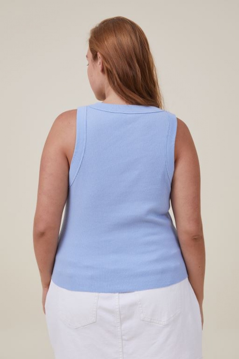 Cotton On Curve The 91 Women's Tanks Blue | AH7x8ittwbg