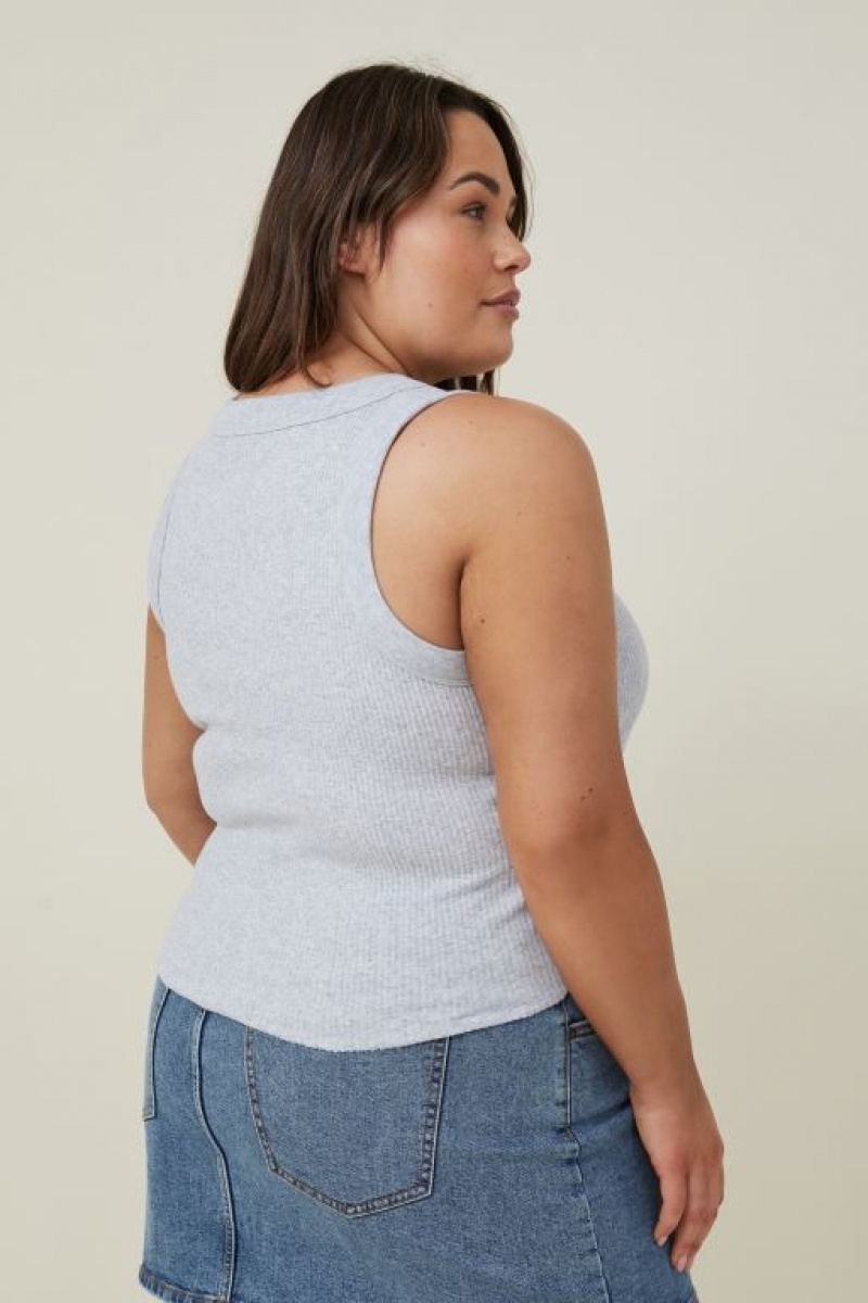 Cotton On Curve The 91 Women's Tanks Grey | OWKRoDQIItM