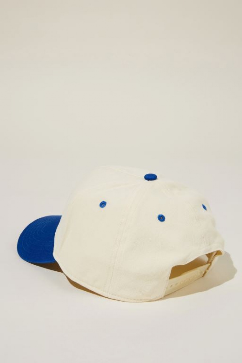 Cotton On Curved Peak Snapback Men's Caps White / Deep Blue | KO5gjEV8QpQ