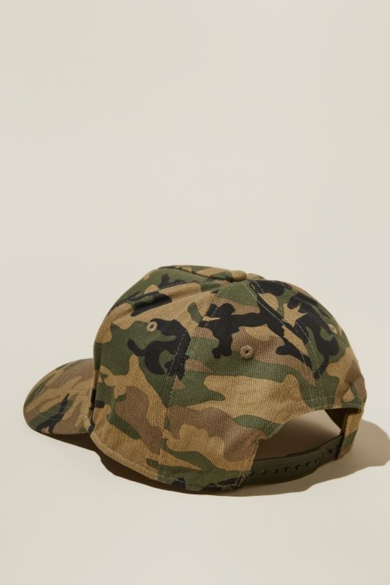 Cotton On Curved Peak Snapback Men's Caps Camo / White | OckgAHWgjTi