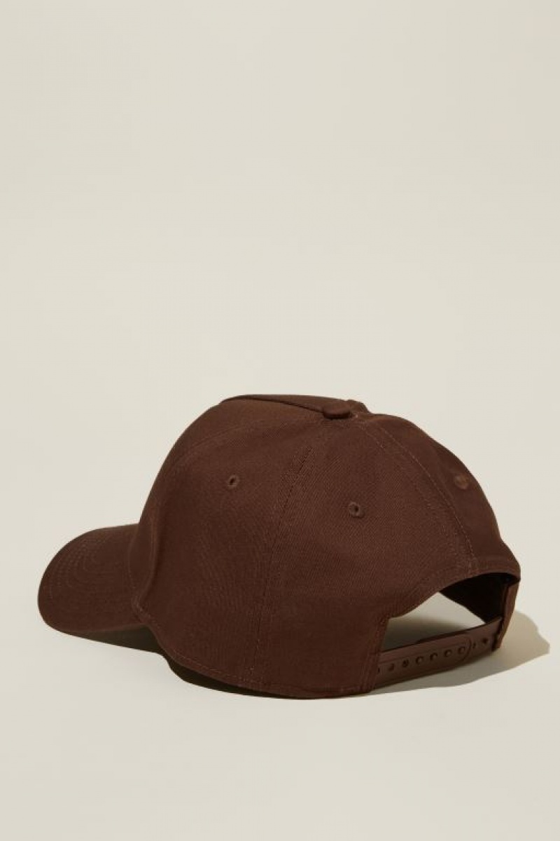 Cotton On Curved Peak Snapback Men's Caps Chocolate / White | OOwutaGBWpH