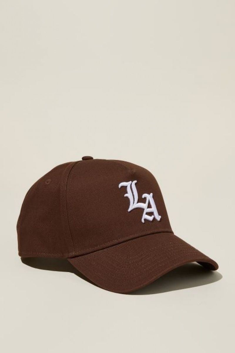 Cotton On Curved Peak Snapback Men\'s Caps Chocolate / White | OOwutaGBWpH