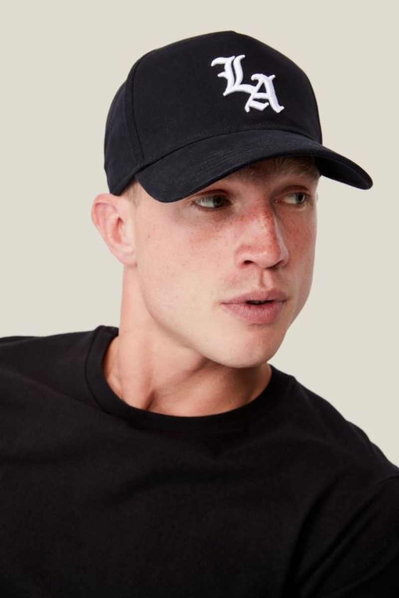 Cotton On Curved Peak Snapback Men's Caps Black / White | MEqhf9QKUYY
