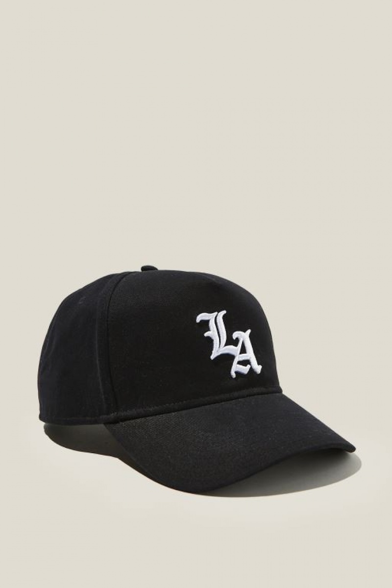 Cotton On Curved Peak Snapback Men\'s Caps Black / White | MEqhf9QKUYY