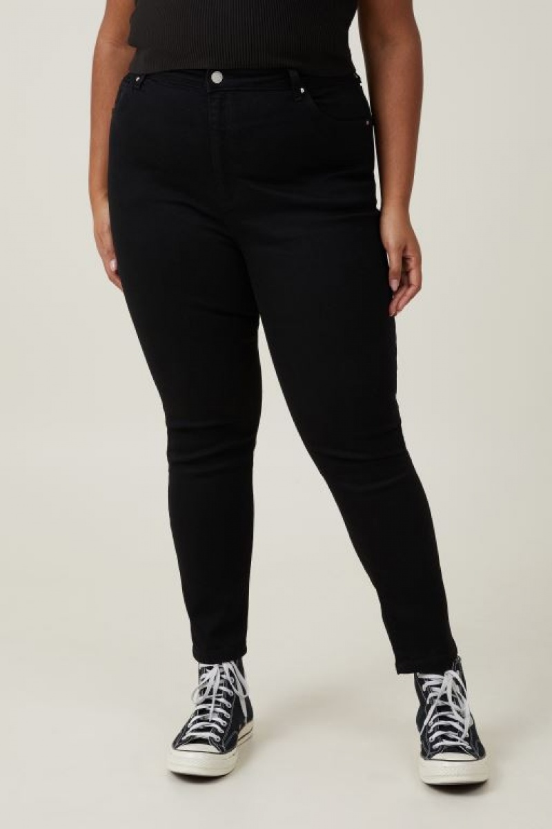 Cotton On Curvy High Stretch Skinny Jean Women's Pants Black | pIRbGrReQuN