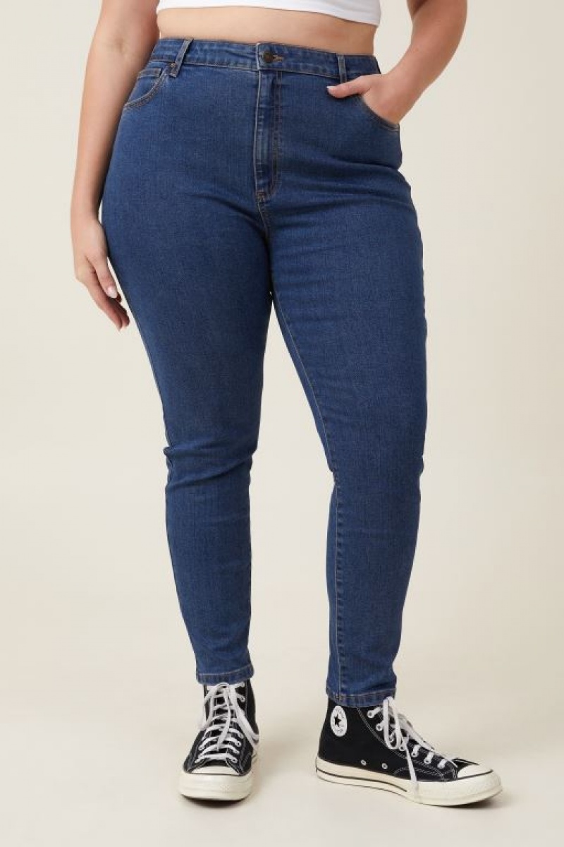 Cotton On Curvy High Stretch Skinny Jean Women's Pants Blue | GMGdauOpmhM