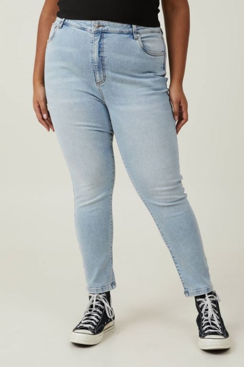Cotton On Curvy High Stretch Skinny Jean Women's Pants Blue | oihSDsBFBY0