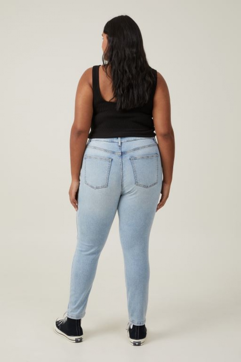 Cotton On Curvy High Stretch Skinny Jean Women's Pants Blue | oihSDsBFBY0