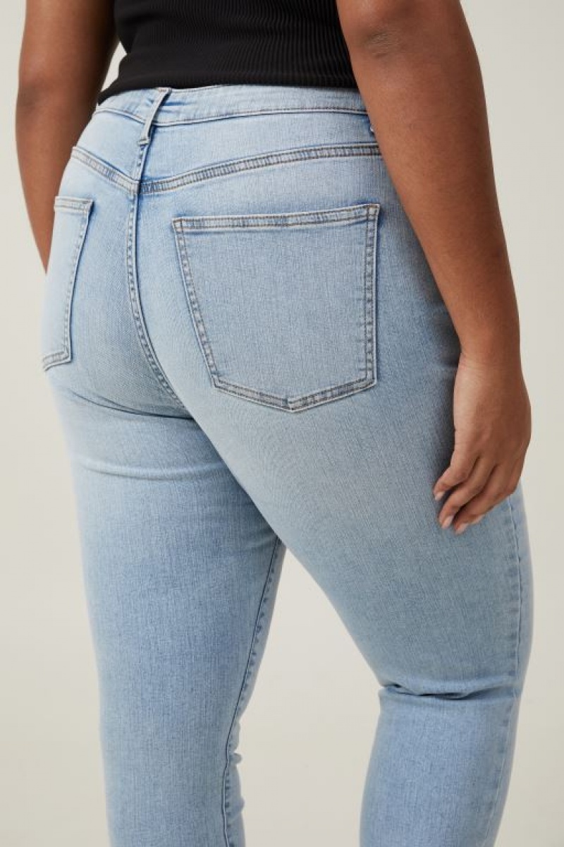 Cotton On Curvy High Stretch Skinny Jean Women's Pants Blue | oihSDsBFBY0