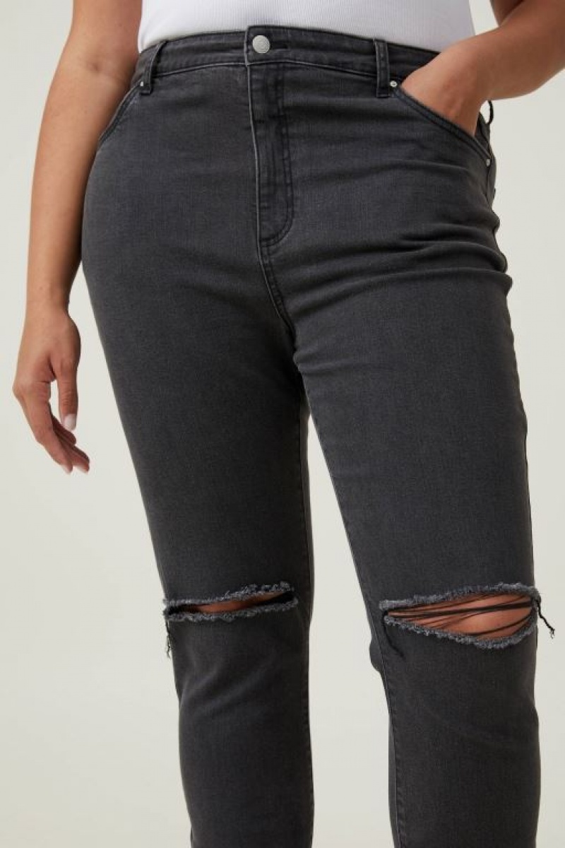 Cotton On Curvy High Stretch Skinny Women's Jeans Black | F9tgEBAR6Py