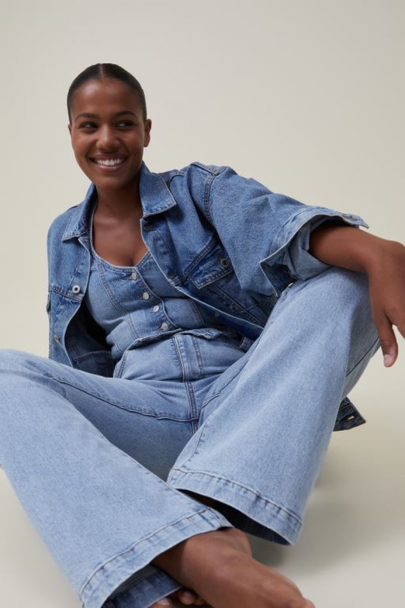 Cotton On Curvy Stretch Bootcut Flare Jean Women's Pants Blue | mY6LB7FZauJ