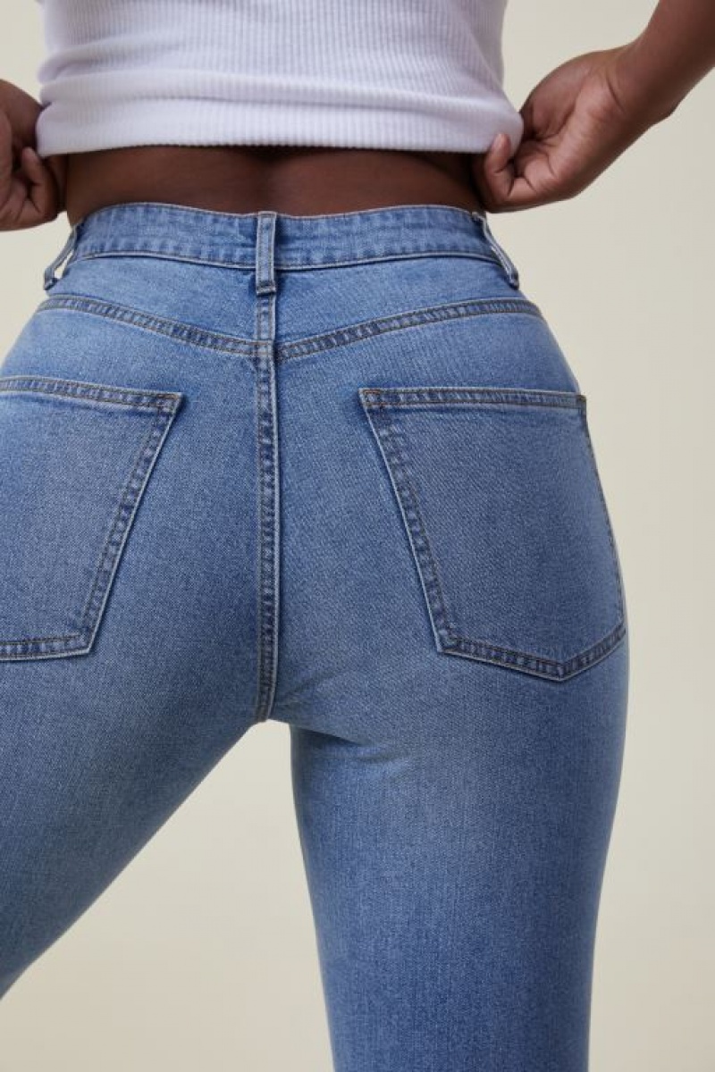 Cotton On Curvy Stretch Bootcut Flare Jean Women's Pants Blue | bYDNQ7g7pjZ