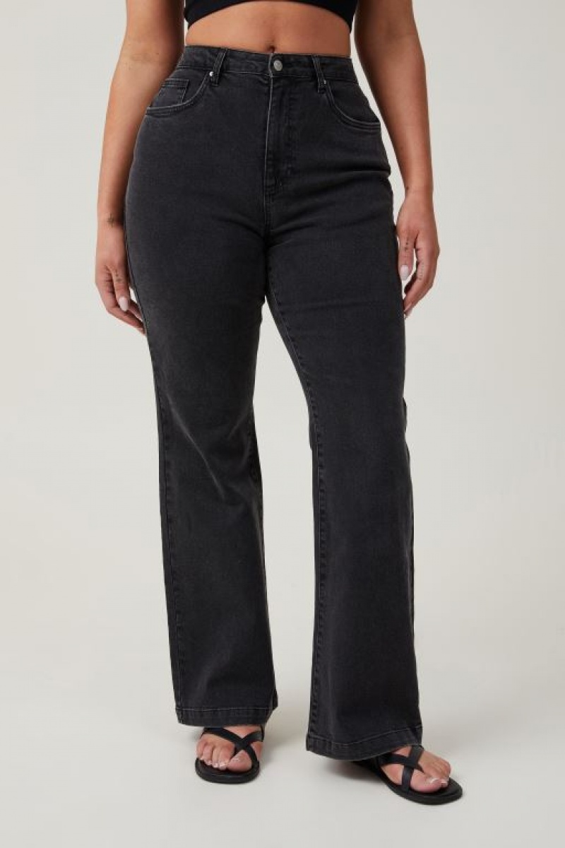 Cotton On Curvy Stretch Bootcut Flare Jean Women's Pants Deep Grey Black | DMvhHsYgaFQ