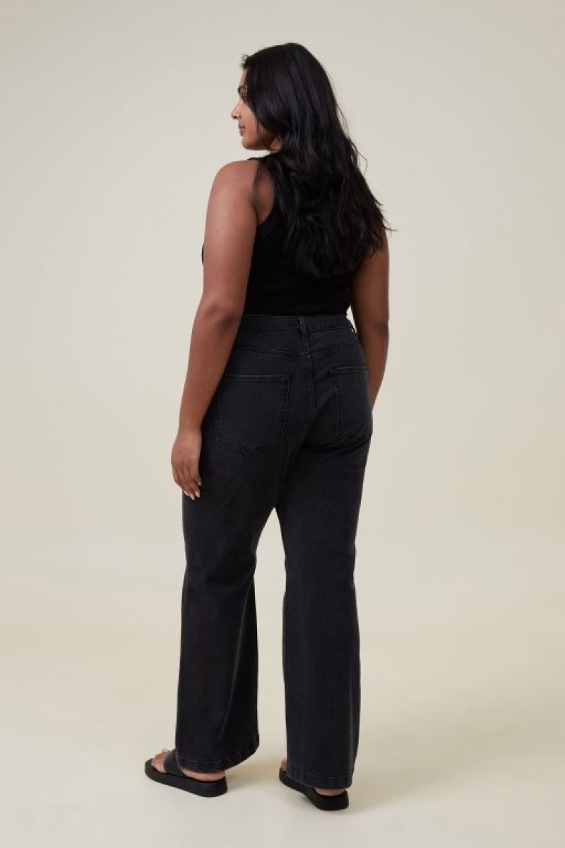 Cotton On Curvy Stretch Bootcut Flare Jean Women's Pants Deep Grey Black | DMvhHsYgaFQ