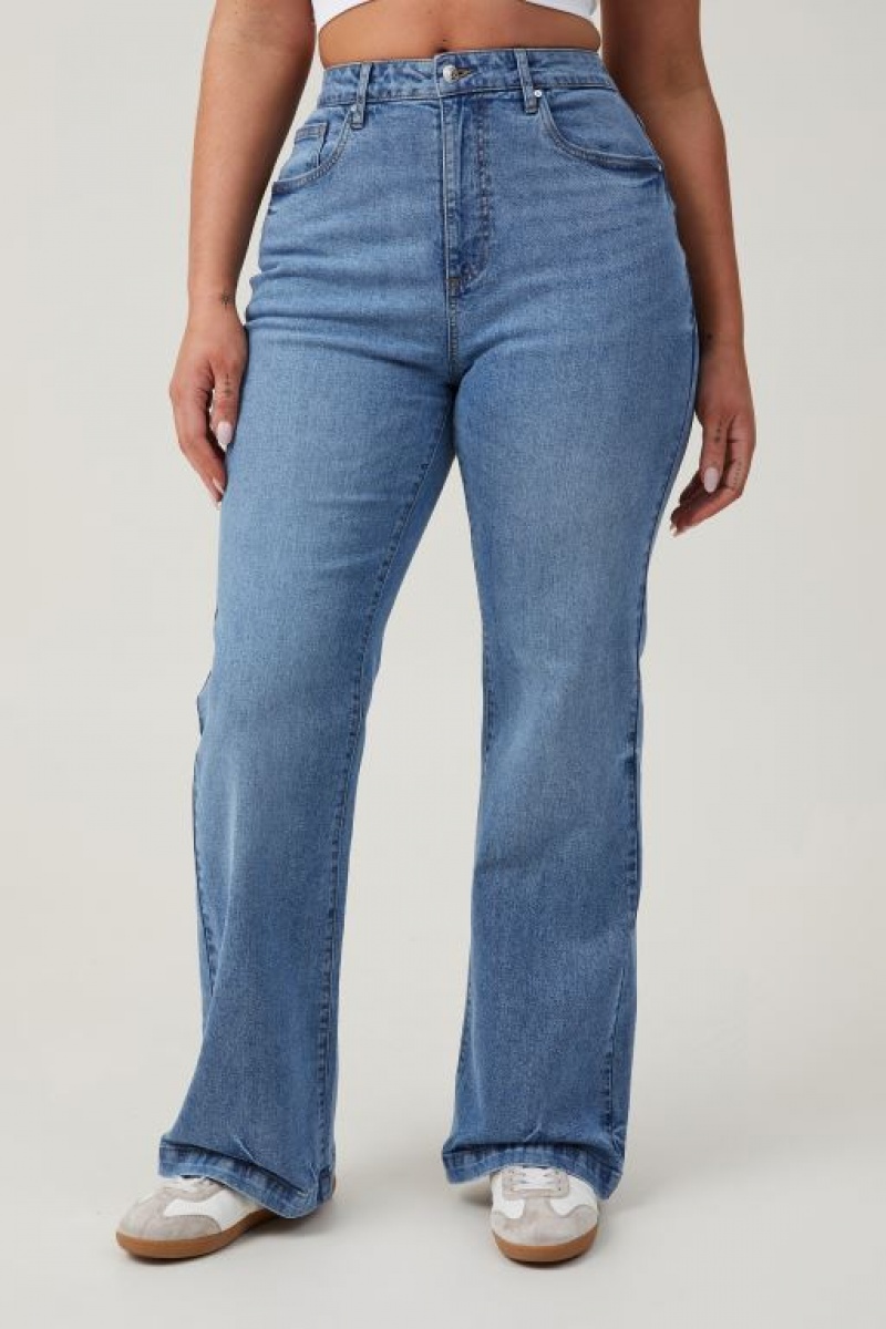 Cotton On Curvy Stretch Bootcut Flare Women's Jeans Blue | ZoX5343fNBF