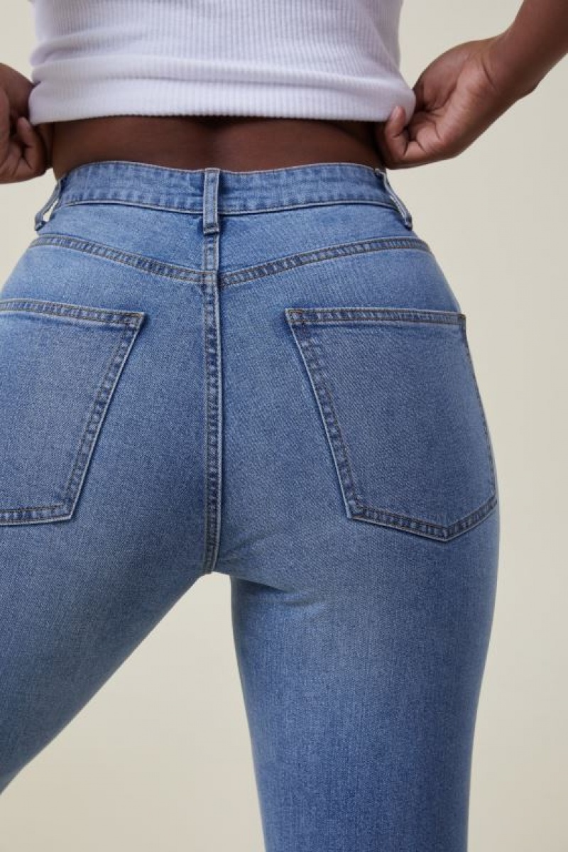 Cotton On Curvy Stretch Bootcut Flare Women's Jeans Blue | ZoX5343fNBF