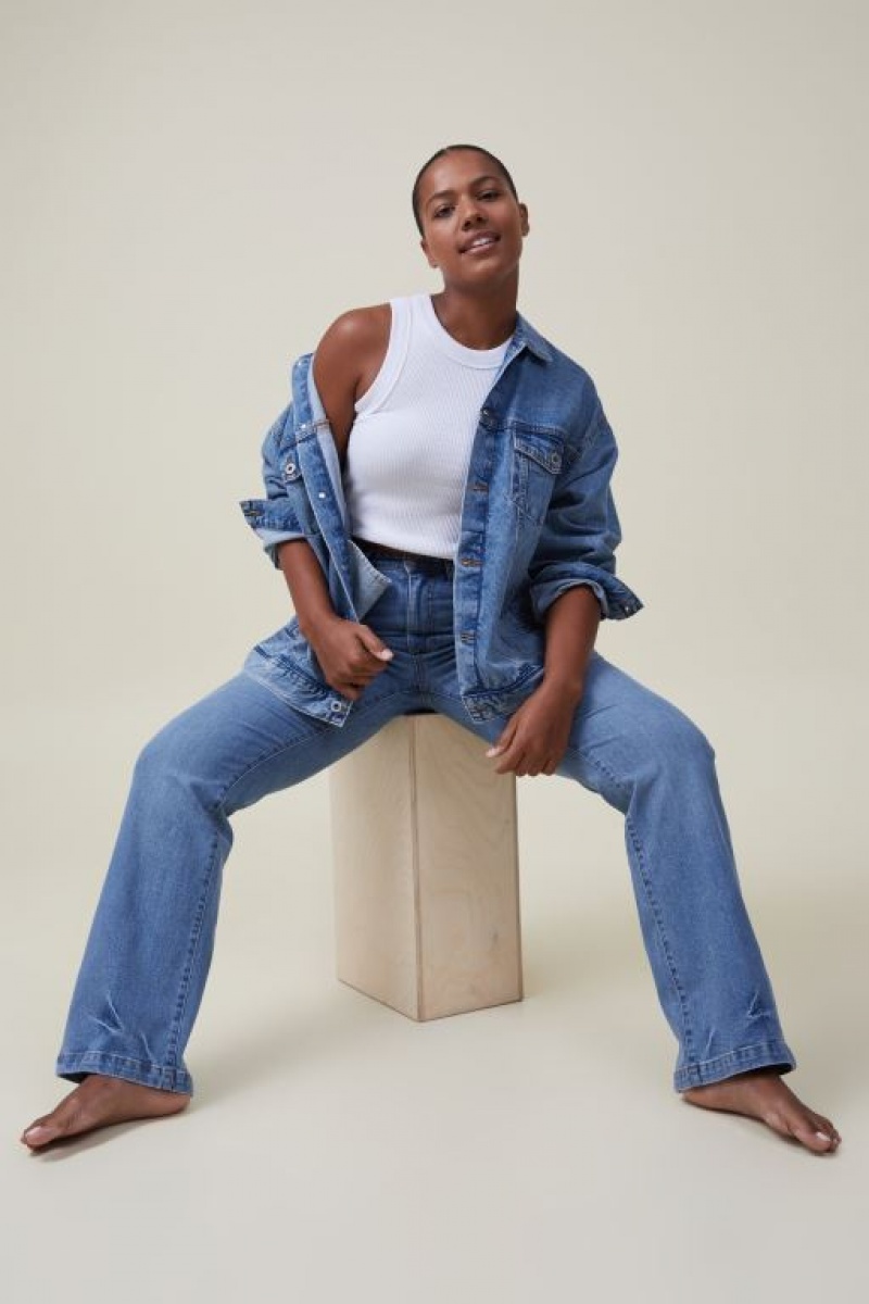 Cotton On Curvy Stretch Bootcut Flare Women's Jeans Blue | ZoX5343fNBF