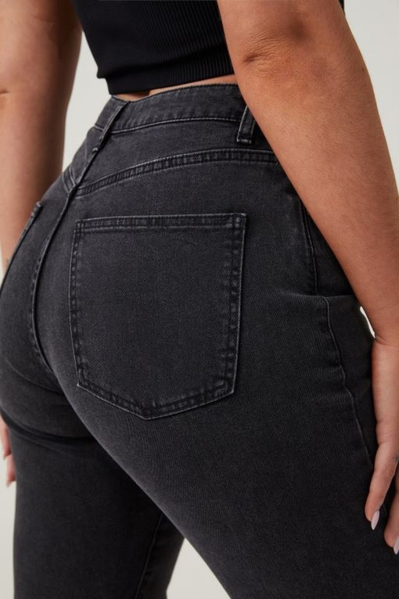Cotton On Curvy Stretch Bootcut Flare Women's Jeans Deep Grey Black | DlJQviBwuCP