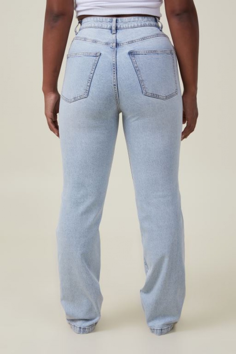 Cotton On Curvy Stretch Straight Jean Women's Pants Blue | tSKGfUMocl8
