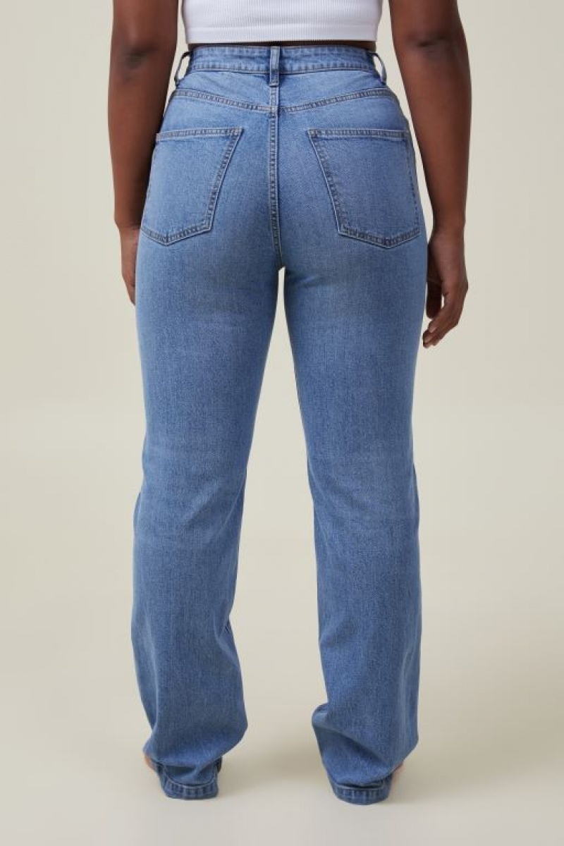 Cotton On Curvy Stretch Straight Jean Women's Pants Blue | o6RsohuCiwE