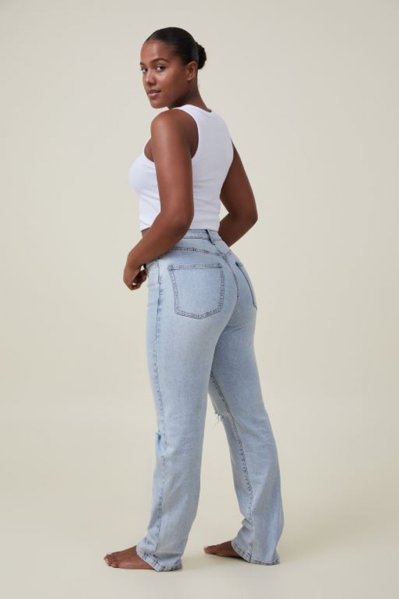 Cotton On Curvy Stretch Straight Women's Jeans Blue | ub5DlgwtN4h