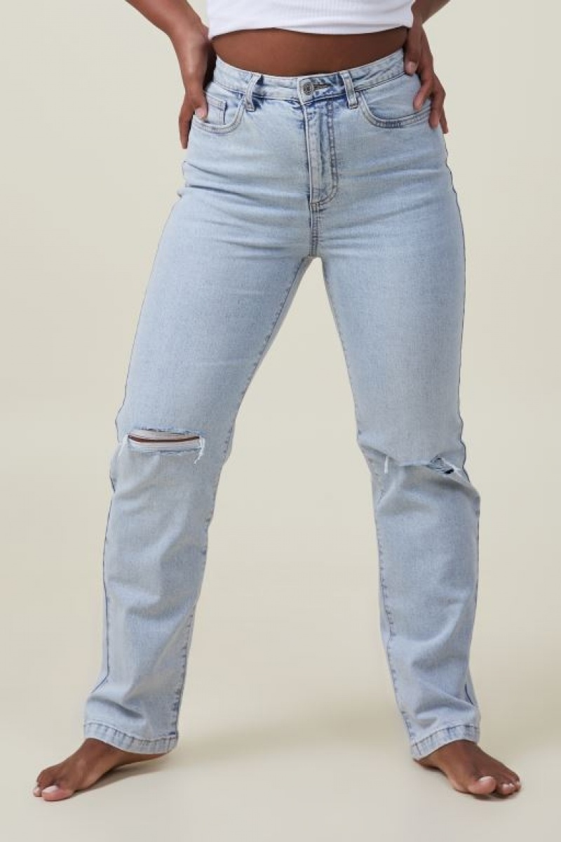 Cotton On Curvy Stretch Straight Women's Jeans Blue | ub5DlgwtN4h