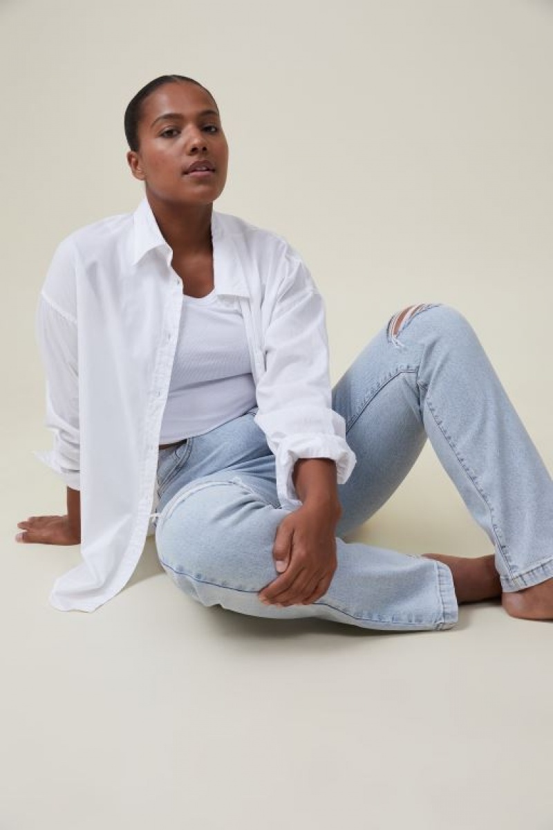 Cotton On Curvy Stretch Straight Women's Jeans Blue | ub5DlgwtN4h