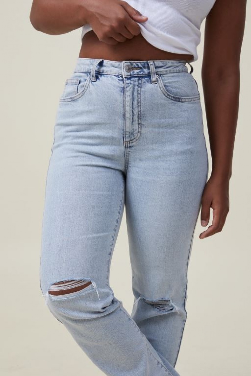 Cotton On Curvy Stretch Straight Women\'s Jeans Blue | ub5DlgwtN4h