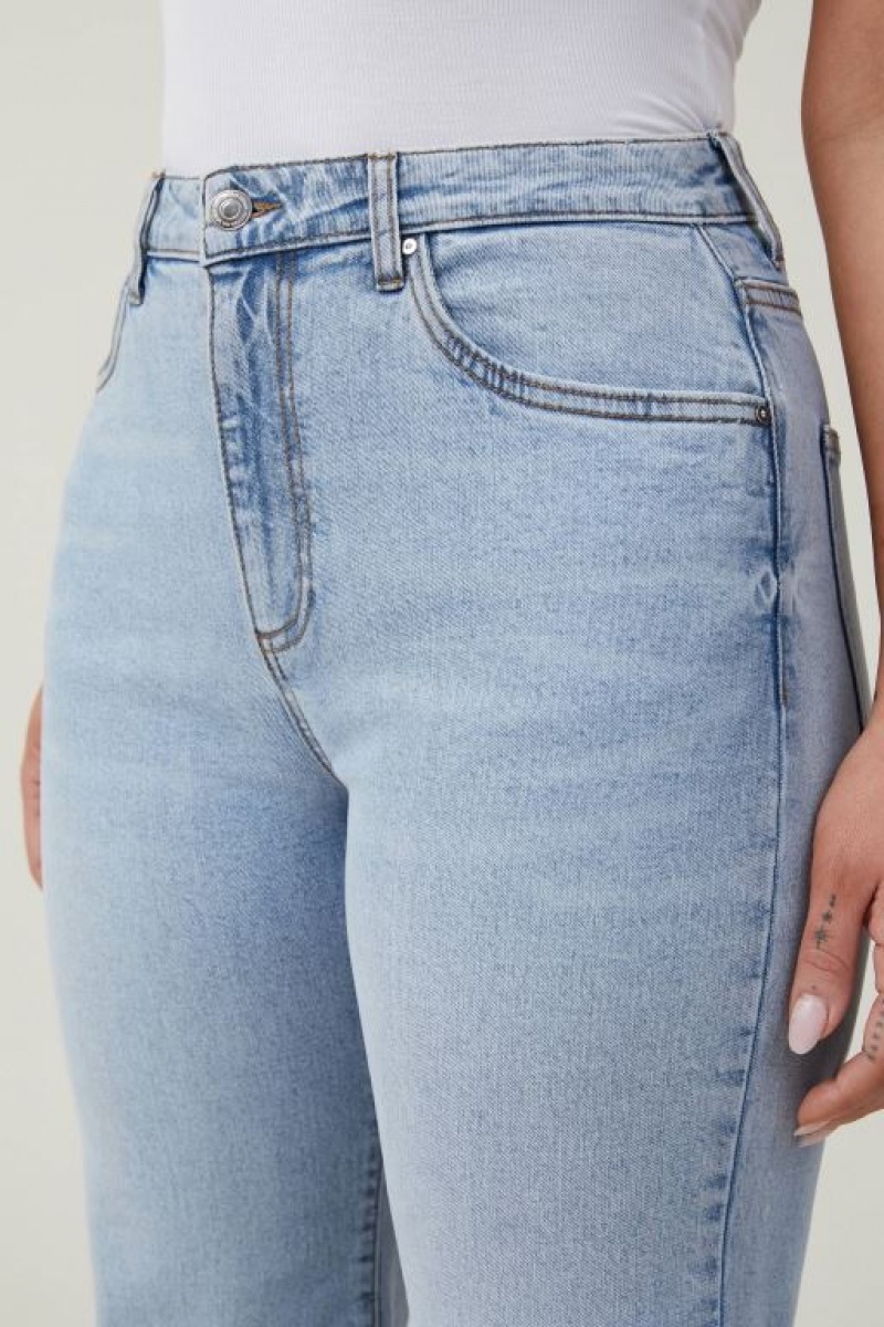 Cotton On Curvy Stretch Straight Women's Jeans Blue | m3tqleacmxQ