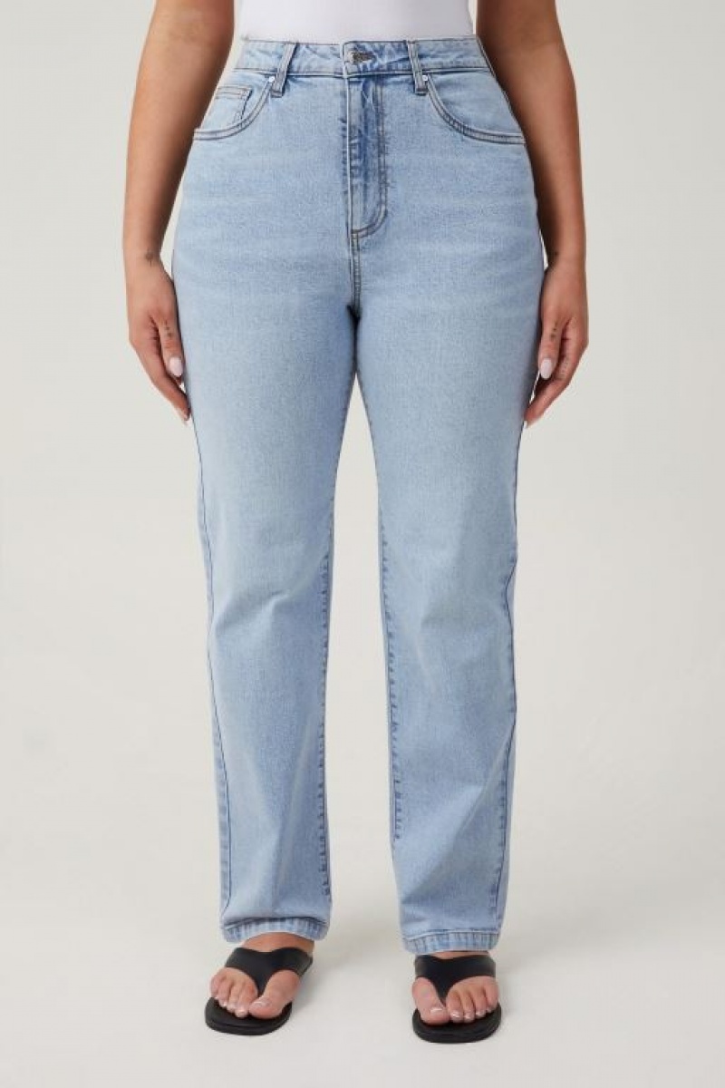 Cotton On Curvy Stretch Straight Women's Jeans Blue | m3tqleacmxQ