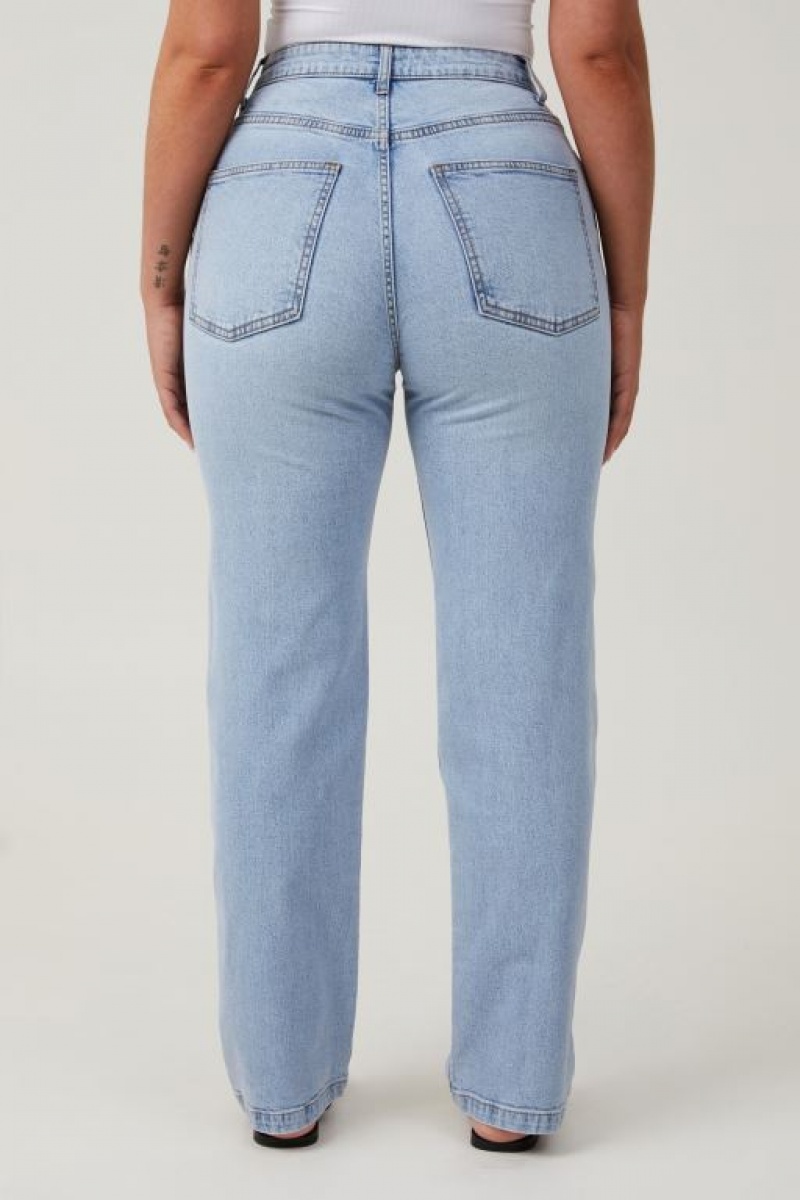 Cotton On Curvy Stretch Straight Women's Jeans Blue | m3tqleacmxQ