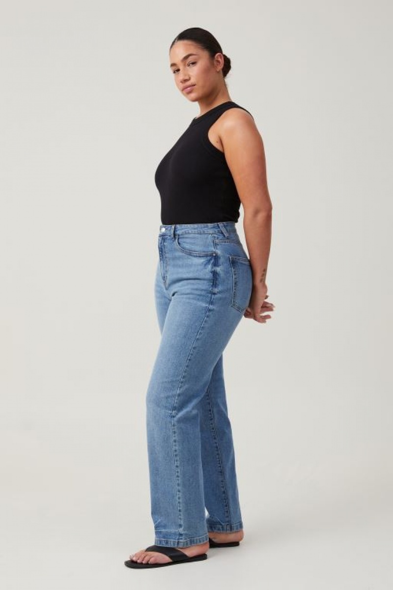 Cotton On Curvy Stretch Straight Women's Jeans Blue | zUC5XEyWWSt